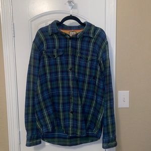 Relwen Brushed Flannel Blanket Long Sleeve Shirt Large
